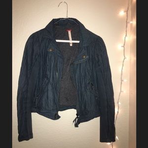 Free people denim, sweatshirt-lined jacket